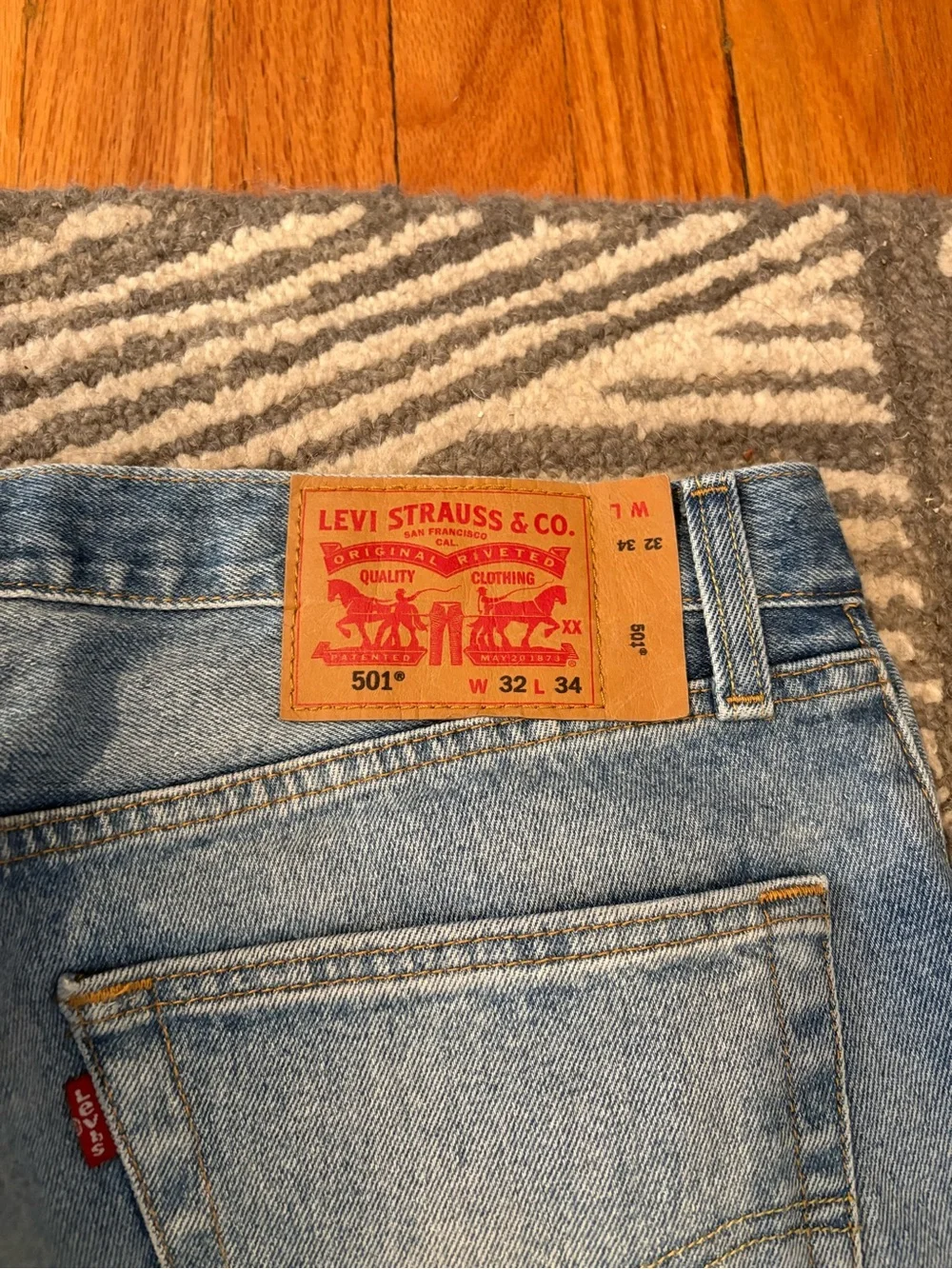 Levi's Light Blue 501® Straight Leg Jeans